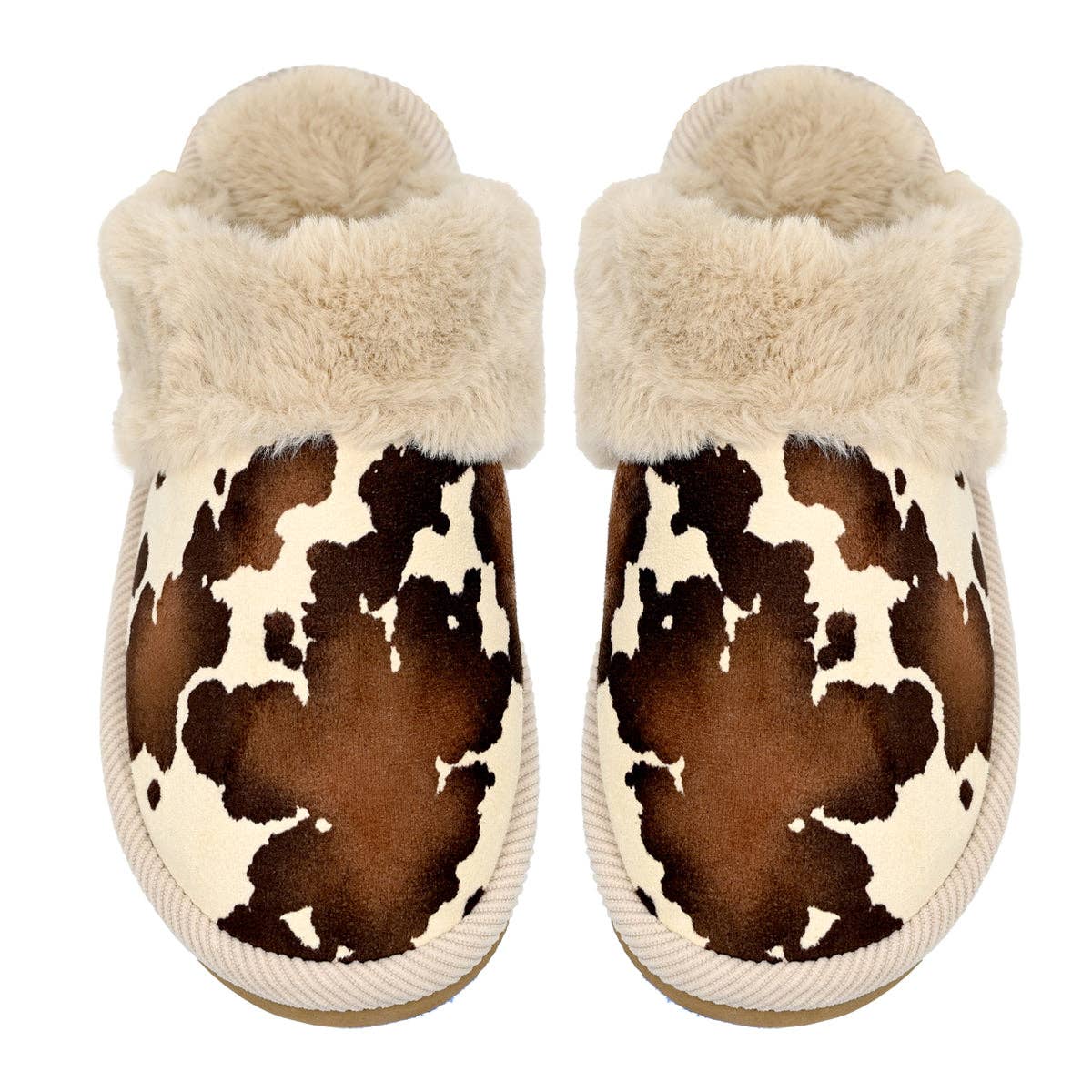 Cow Print Faux Fur C.C Slippers SPE0001