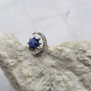 Gemstone Sun and Moon Ring - Gold
