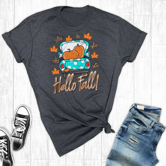 Hello Fall Unisex Graphic Tee - Printed in Texas