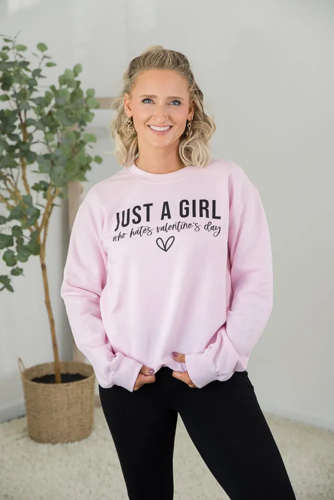 Girl Who Hates Valentines Crewneck