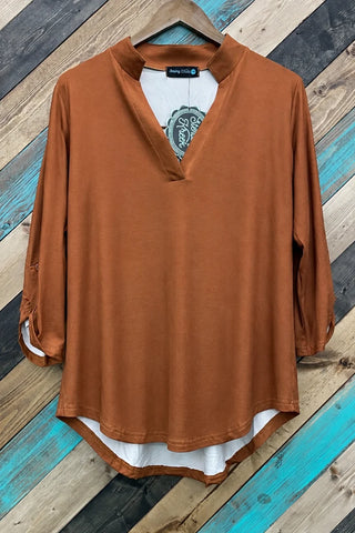 Sterling Kreek Klassic Charm - Rust top blouse