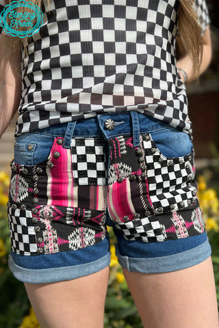 Sterling kreek Patched up shorts-checked