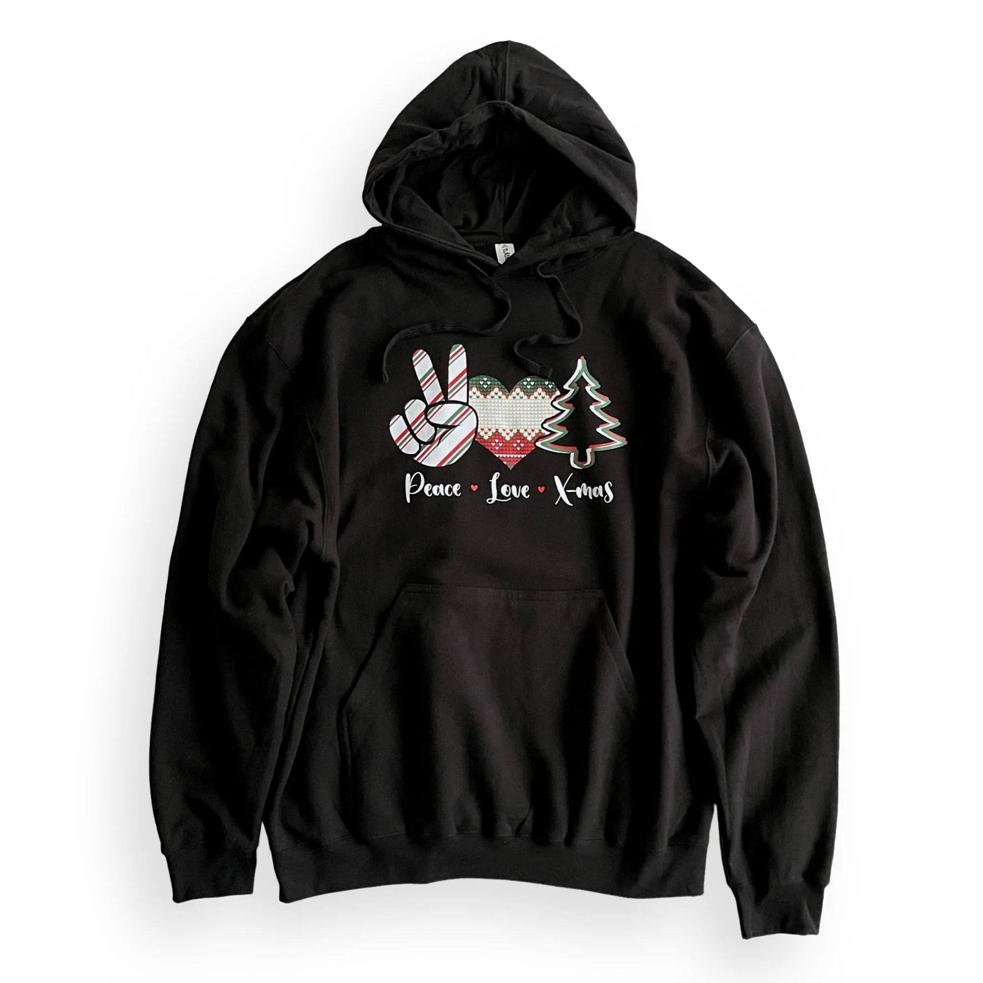 Peace Love Christmas Graphic Hoodie