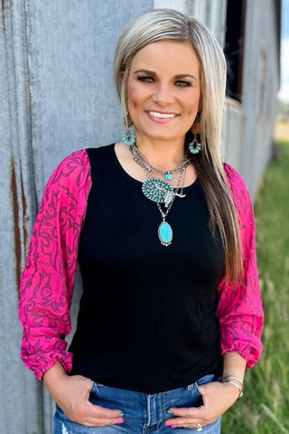 CLEARANCE Sterling kreek Cowgirls Like Us Bubble Sleeve Top