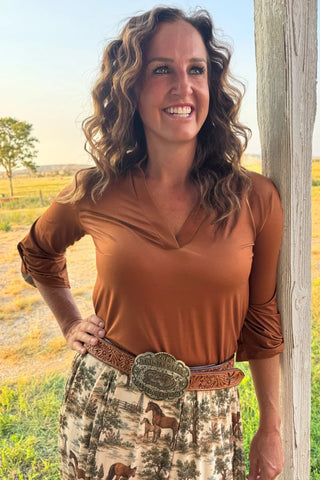 Sterling Kreek Klassic Charm - Rust top blouse
