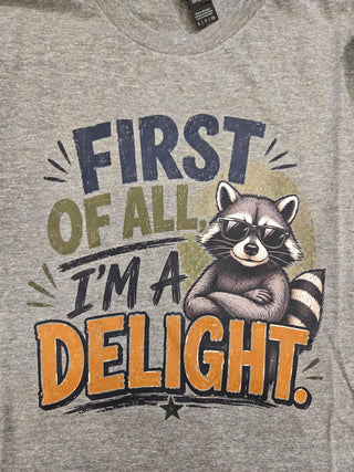 First of All, I'm a delight graphic tee t-shirt