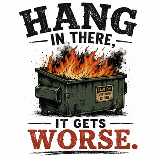 Hang in there it gets worse graphic t-shirt