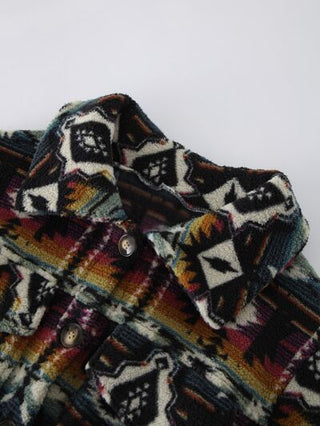 ***CLEARANCE**** AZTEC Geometric Dropped Shoulder Balloon Sleeve Outerwear