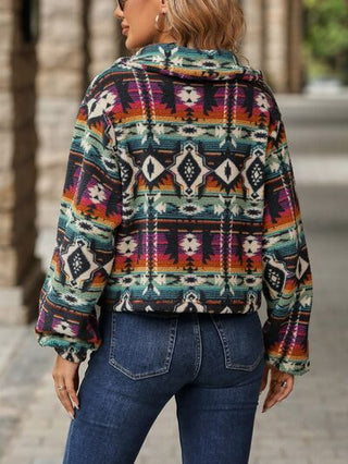 ***CLEARANCE**** AZTEC Geometric Dropped Shoulder Balloon Sleeve Outerwear